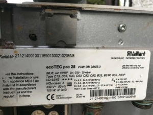 Vaillant serial number